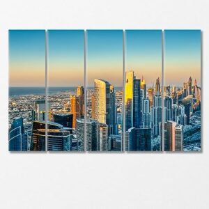 Business Bay Towers in Dubai Canvas Print 1 Panel / 36x24 inches