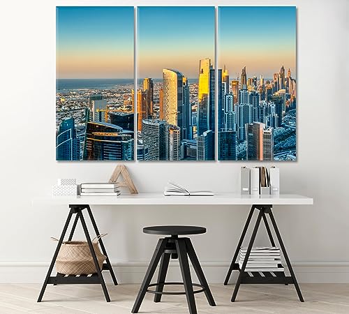 Business Bay Towers in Dubai Canvas Print 1 Panel / 36x24 inches