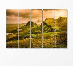 mount queering at sunset uk canvas print 5 panels / 36x24 inches