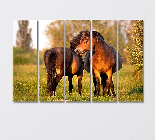 Pair of Exmoor Ponies Canvas Print 1 Panel / 36x24 inches