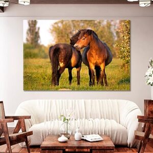 Pair of Exmoor Ponies Canvas Print 1 Panel / 36x24 inches