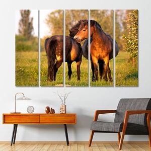 Pair of Exmoor Ponies Canvas Print 1 Panel / 36x24 inches