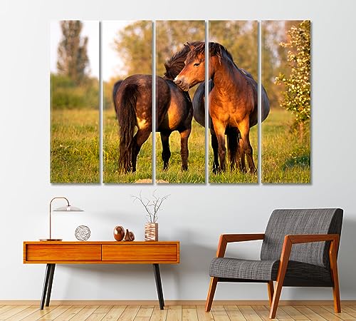 Pair of Exmoor Ponies Canvas Print 1 Panel / 36x24 inches