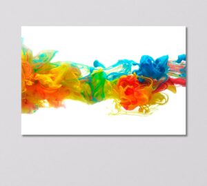 abstract colorful ink splash canvas print 1 panel / 36x24 inches