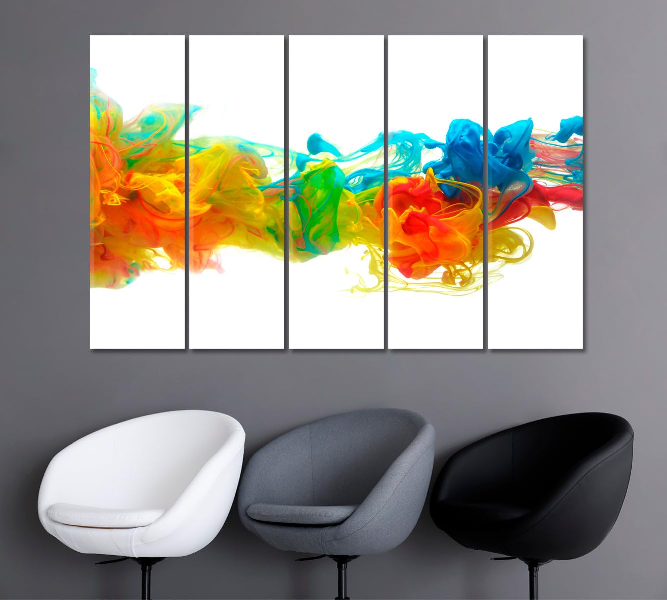 Abstract Colorful Ink Splash Canvas Print 1 Panel / 36x24 inches