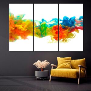 Abstract Colorful Ink Splash Canvas Print 1 Panel / 36x24 inches