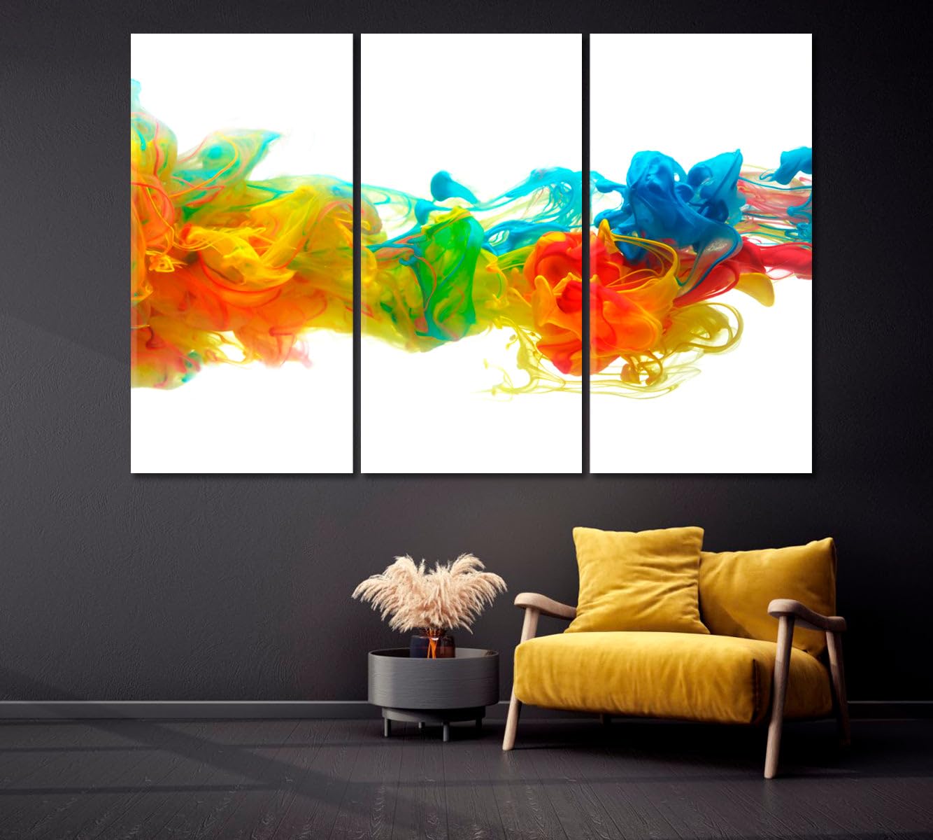 Abstract Colorful Ink Splash Canvas Print 1 Panel / 36x24 inches