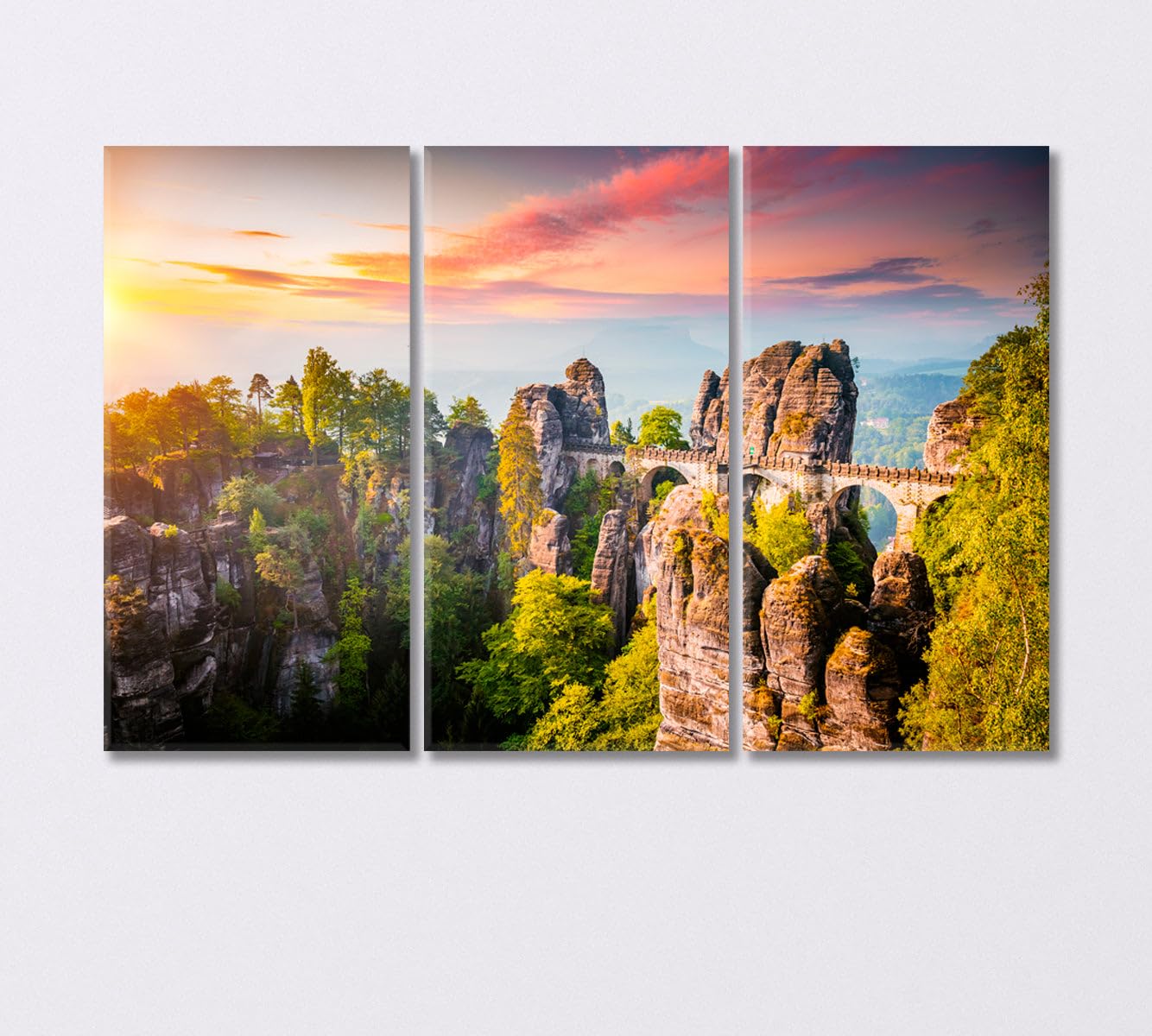 Elbe Sandstone Mountains Germany Canvas Print 1 Panel / 36x24 inches