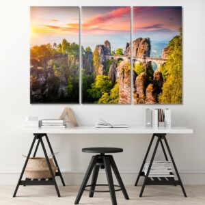 Elbe Sandstone Mountains Germany Canvas Print 1 Panel / 36x24 inches