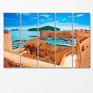 Dubrovnik Seaport Croatia Canvas Print 3 Panels / 36x24 inches