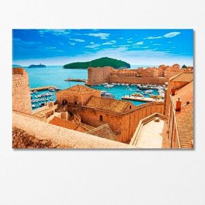 Dubrovnik Seaport Croatia Canvas Print 3 Panels / 36x24 inches