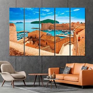 Dubrovnik Seaport Croatia Canvas Print 3 Panels / 36x24 inches