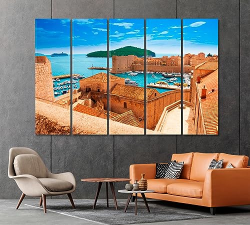 Dubrovnik Seaport Croatia Canvas Print 3 Panels / 36x24 inches