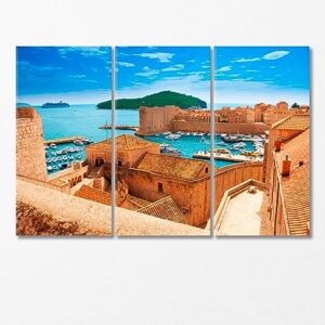 Dubrovnik Seaport Croatia Canvas Print 3 Panels / 36x24 inches