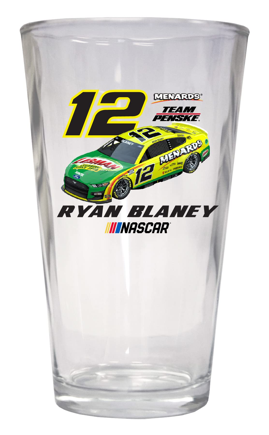 R and R Imports Nascar #12 Ryan Blaney Pint Glass New for 2022