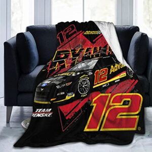 Ryan Blaney 12 All Season Fleece Blanket Throw Ultra Soft Flannel Blanket Digital Printed Premium Fluffy Microfiber Fleece 50"x40"