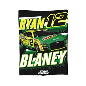 Ryan Blaney 12 All Season Fleece Blanket Throw Ultra Soft Flannel Blanket Digital Printed Premium Fluffy Microfiber Fleece 50"x40"