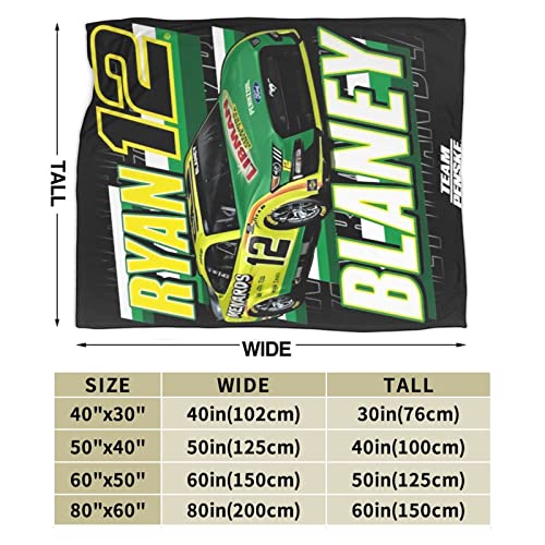 Ryan Blaney 12 All Season Fleece Blanket Throw Ultra Soft Flannel Blanket Digital Printed Premium Fluffy Microfiber Fleece 50"x40"