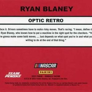 2023 Donruss Optic Racing #72 Ryan Blaney Retro 1990 Official NASCAR Racing Card in Raw (NM or Better) Condition