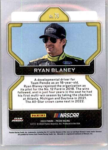 2022 Panini Prizm Profiles Racing #79 Ryan Blaney Profiles Official NASCAR Trading Card in Raw (NM or Better) Condition