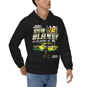 ASFRSH Ryan Blaney 12 Hoodies Zip Up Sweatshirts Thick Coats Hooded Jacket Hoodie Unisex Print Coat Jacket