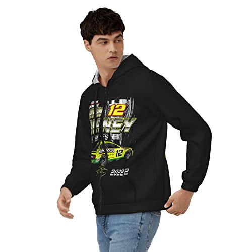 ASFRSH Ryan Blaney 12 Hoodies Zip Up Sweatshirts Thick Coats Hooded Jacket Hoodie Unisex Print Coat Jacket