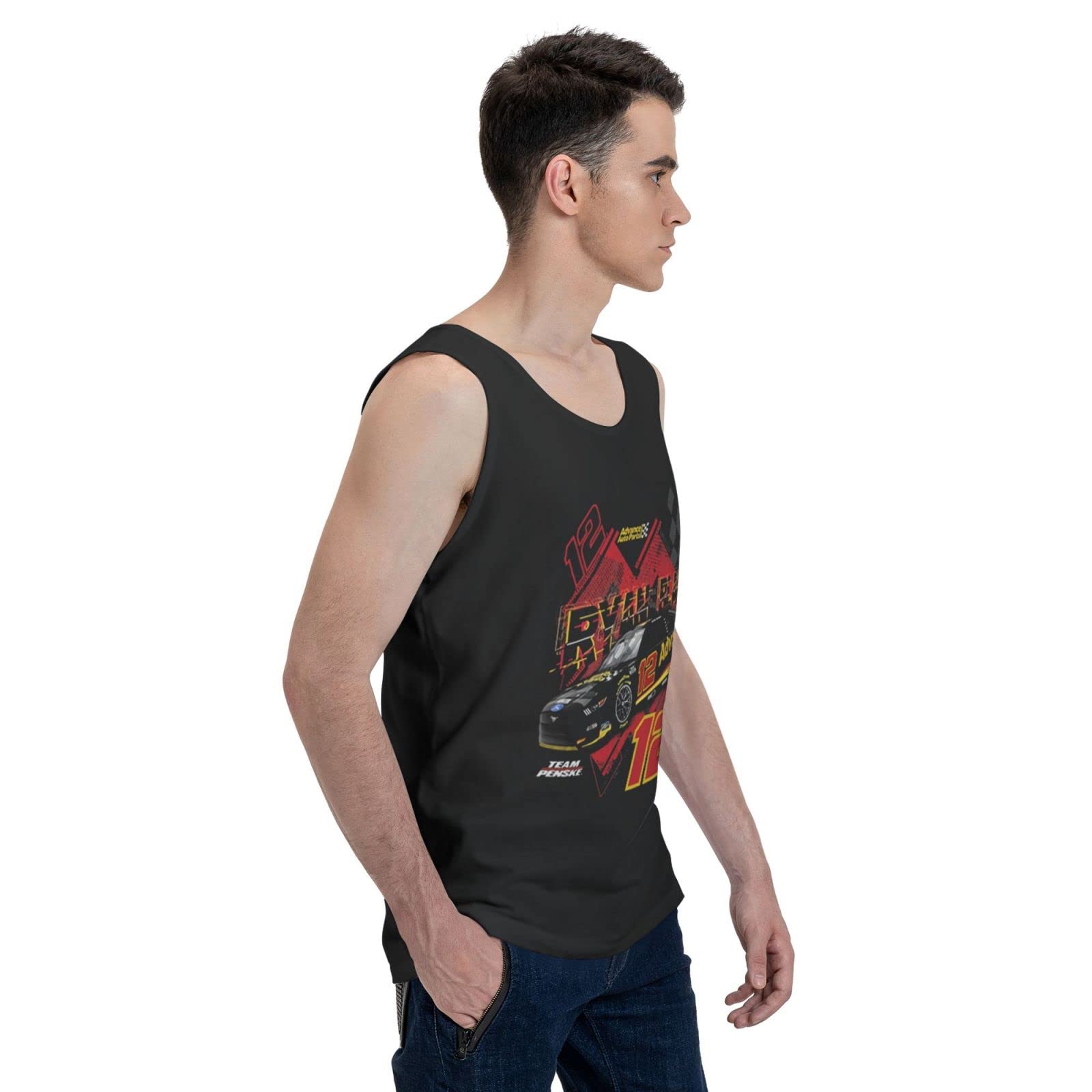 ASFRSH Ryan Blaney 12 Men Sleeveless Garment Sport T-Shirt Athletic Undershirt Tank Top Shirt Quick Dry Men's Tee Black