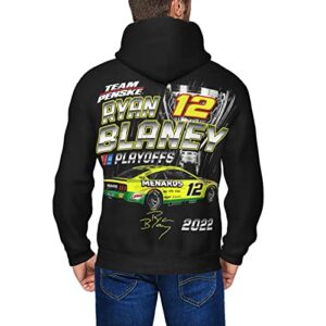 ASFRSH Ryan Blaney 12 Hoodies Zip Up Sweatshirts Thick Coats Hooded Jacket Hoodie Unisex Print Coat Jacket