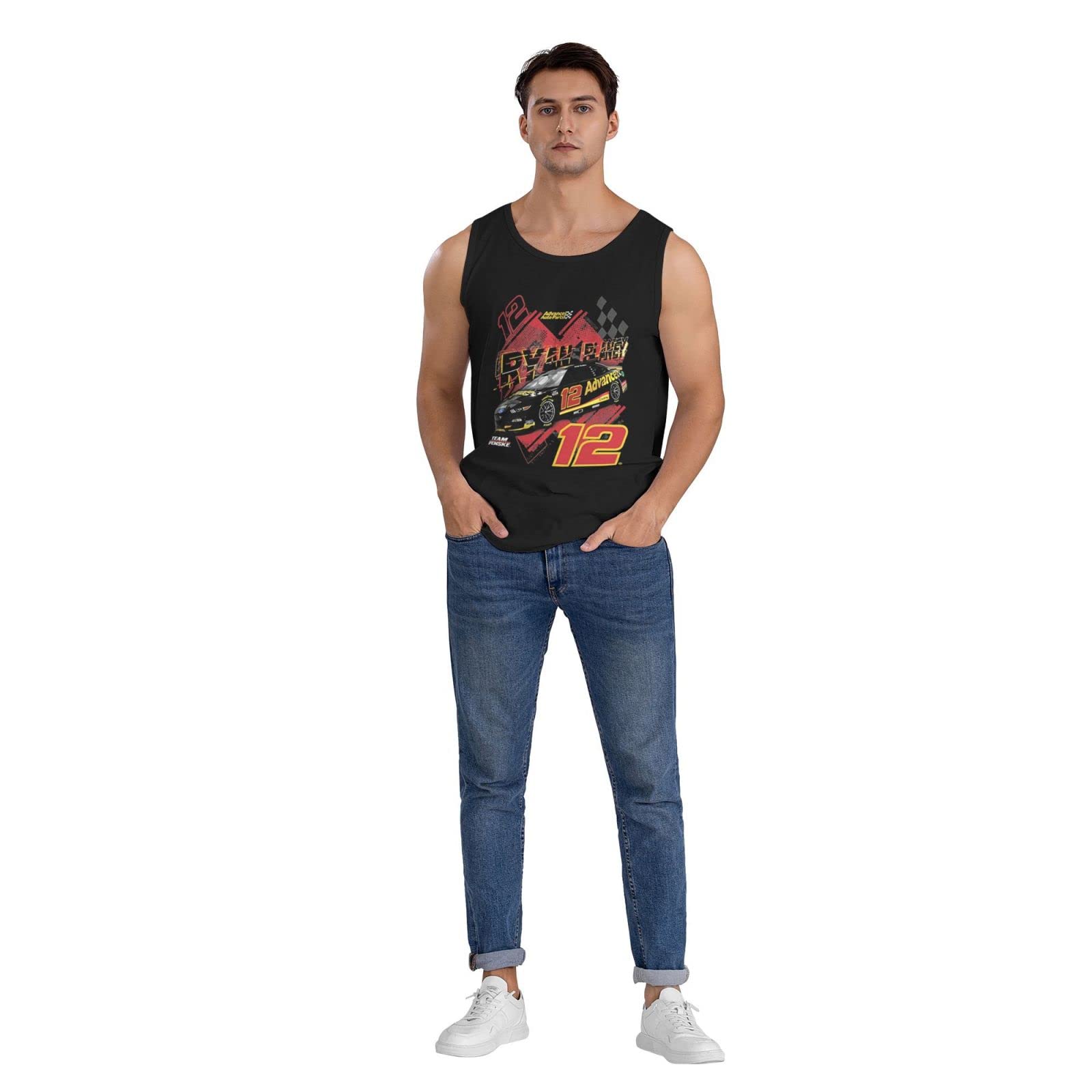 ASFRSH Ryan Blaney 12 Men Sleeveless Garment Sport T-Shirt Athletic Undershirt Tank Top Shirt Quick Dry Men's Tee Black