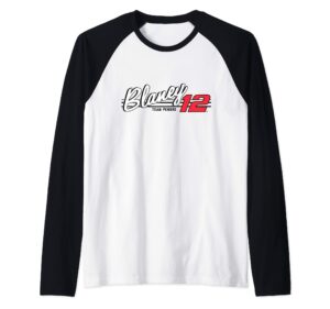 nascar - ryan blaney - script raglan baseball tee