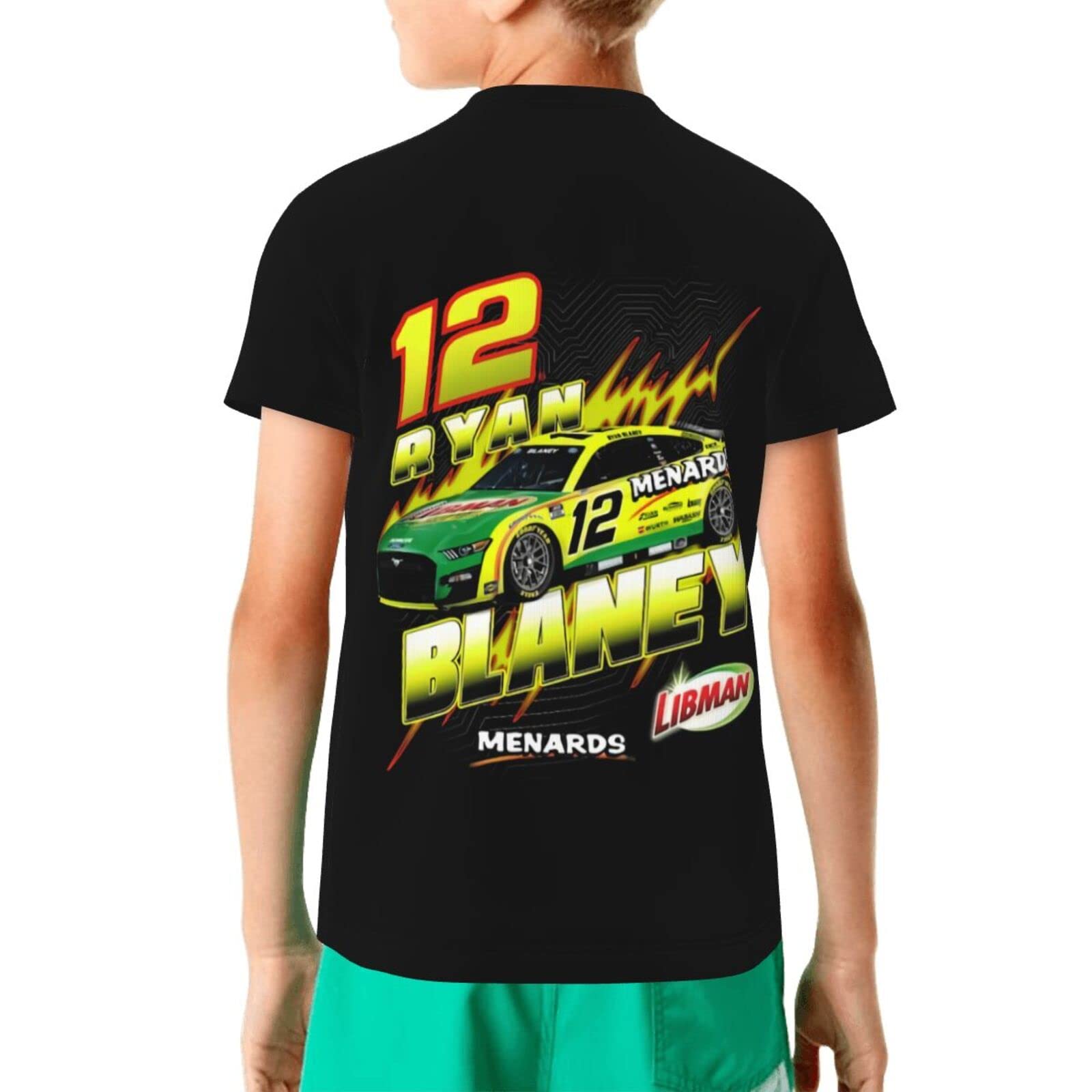 ASFRSH Ryan Blaney 12 Shirt for Teen Girl & Boy Printing Short Sleeve Tee Athletic Classic Shirt Crewneck T-Shirt