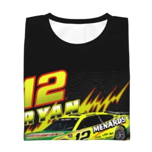 ASFRSH Ryan Blaney 12 Shirt for Teen Girl & Boy Printing Short Sleeve Tee Athletic Classic Shirt Crewneck T-Shirt