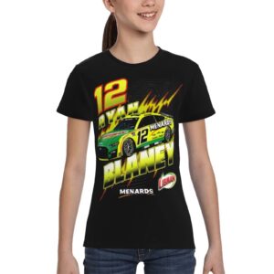 ASFRSH Ryan Blaney 12 Shirt for Teen Girl & Boy Printing Short Sleeve Tee Athletic Classic Shirt Crewneck T-Shirt