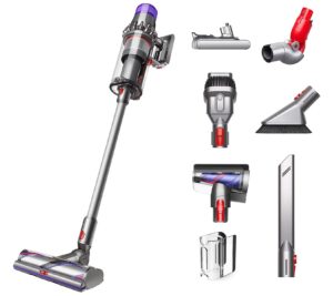 dyson outsize extra cordless stick vacuum, full-size bin. full-size cleaner head - nickel