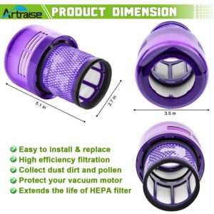 Artraise Filter Replacement for Dyson V11 Torque Drive V11 Animal V11 Extra V15 Detect Cordless Vacuum Cleaner, Compare to Part 970013-02 (3 Pack)