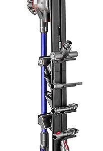 Mount Plus HAB2-S Premier Aluminum Storage Stand Made for Dyson V15 V12 V11 V10 V8 V7 V6 Cordless Stick Vacuum Cleaner | Stable Metal Storage Bracket Organizer Rack with 8 Hooks