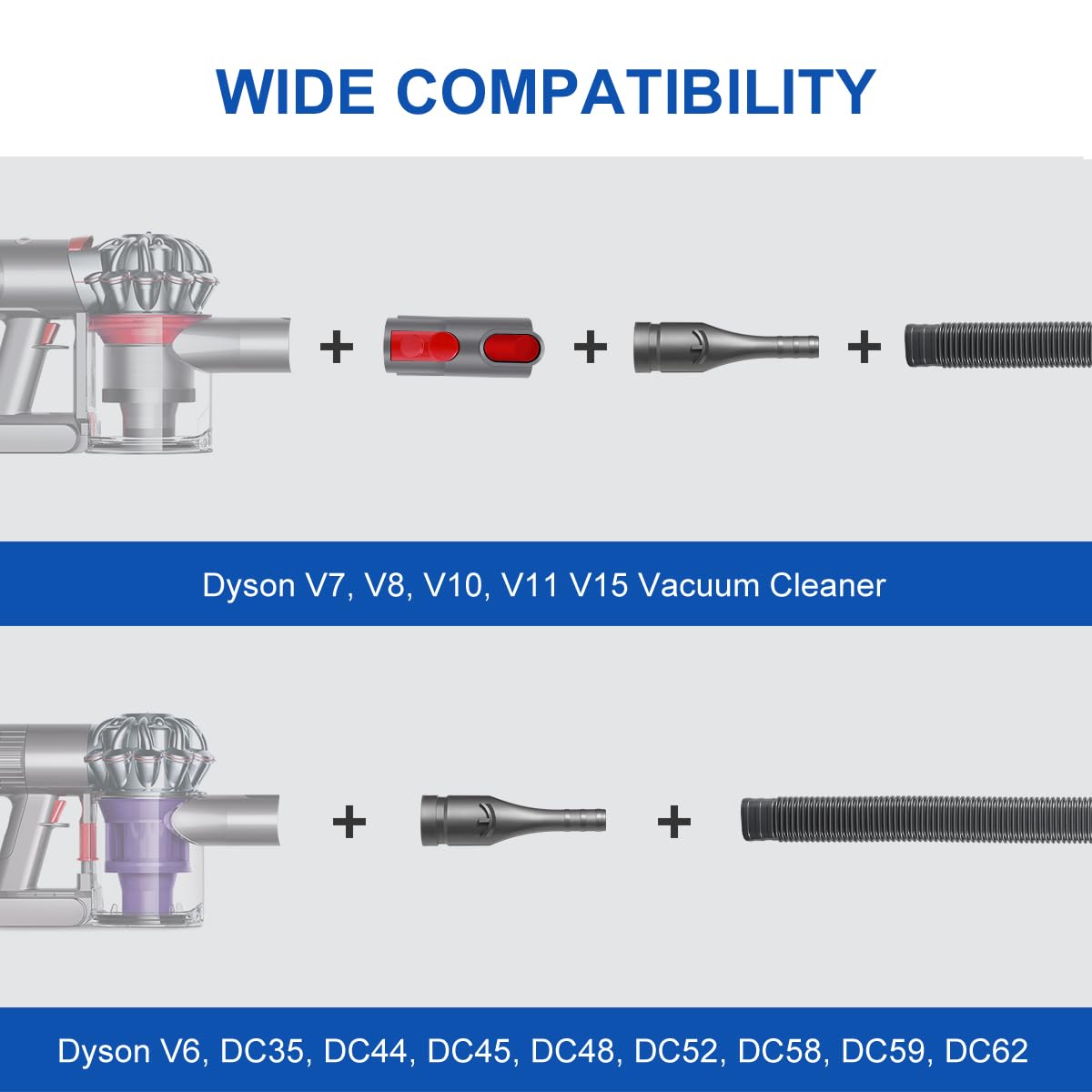 LANMU Dryer Vent Cleaner Kit Compatible with Dyson V15 V11 V10 V8 V7 V6 Outsize Vacuum Cleaner, Vacuum Attachments Hose Adapter Lint Brush Remover for Deep Cleaning