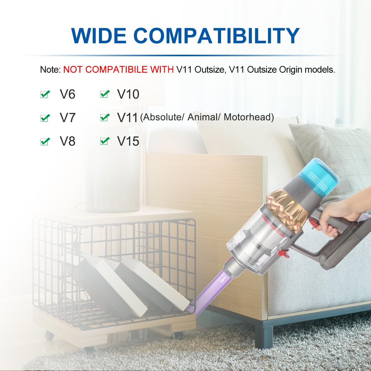 LANMU Trigger Lock Compatible with Dyson V6 V7 V8 V10 V11 V15 Detect Absolute Animal Motorhead Vacuum Cleaner, Power Button Attachments, Free Your Finger (Not for Outsize)