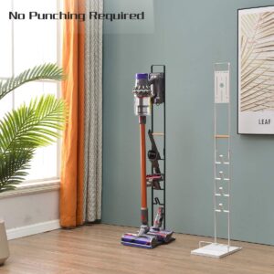 BRIAN & DANY Vacuum Stand for Dyson, Stable Metal Bracket Stand Holder Storage for Dyson V15 V12 V11 V10 V8 V7 V6, White