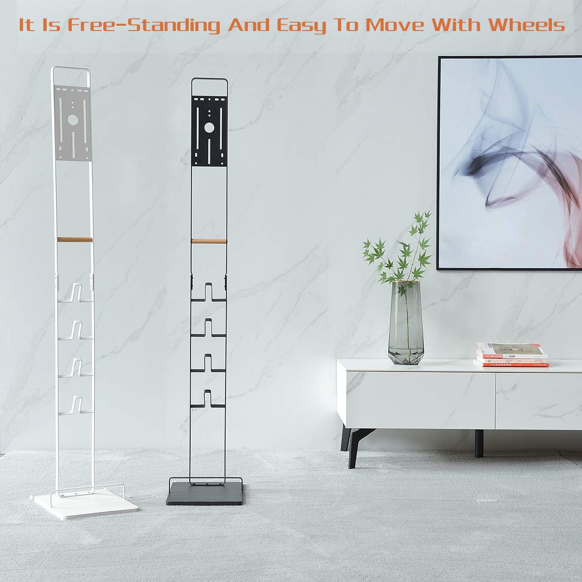 BRIAN & DANY Vacuum Stand for Dyson, Stable Metal Bracket Stand Holder Storage for Dyson V15 V12 V11 V10 V8 V7 V6, White