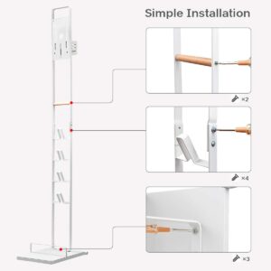 BRIAN & DANY Vacuum Stand for Dyson, Stable Metal Bracket Stand Holder Storage for Dyson V15 V12 V11 V10 V8 V7 V6, White