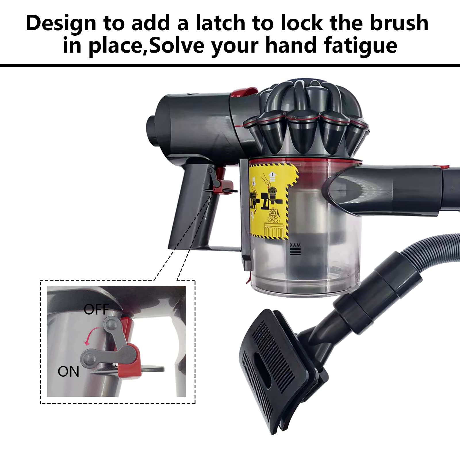 TPDL Groom Tool for Dyson Pet dog Attachment Brush, Compatible with Dyson V15 V12 V11 V10 V8 V7 DC62 DC65 Vacuum Cleaners, with Extended Vacuum Hose & Trigger Lock