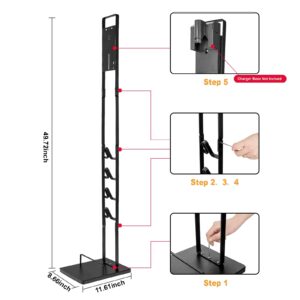 Amatic Vacuum Stand, Stable Metal Storage Bracket Holder, Compatible for Dyson V15 V12 V11 V10 V8 V7 V6 Handheld Cordless Vacuum Cleaners and Accessories, No-Drilling Standing Docking Station(Black)