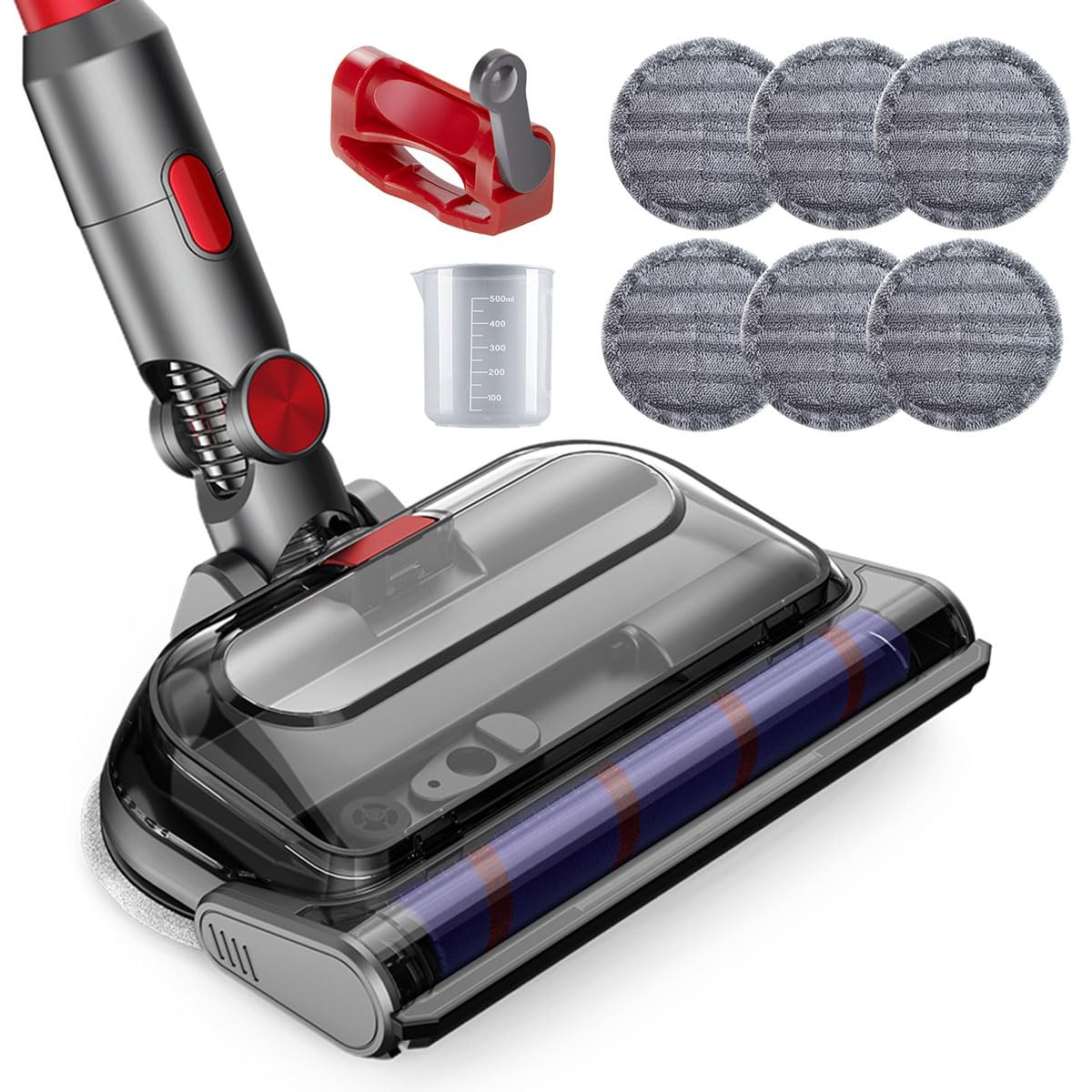 Electric mop Head for Dyson v7 v8 v10 v11 v15Vacuum Cleaner,Wet vacuum cleaner for furniture with detachable water tank and six reusable mop pads.