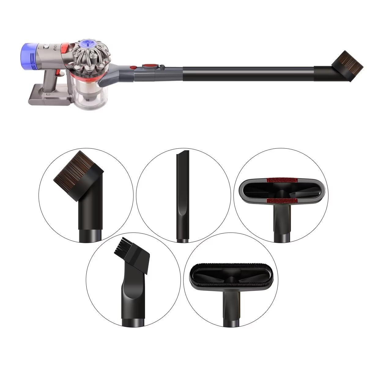 Vacuum Attachments Kit for Dyson V15 V12 V11 V10 V7 V8, Upgrade Your Cleaning Game with Our Flexible Extension Hose & Vacuum Attachments