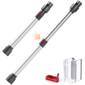 extendable quick release wand compatible with dyson v7 v8 v10 v11 v15 extension wand, saving 18 to 27 inch, vacuums attachment extension tube replacement for dyson wand stick vacuum cleaners(silver)