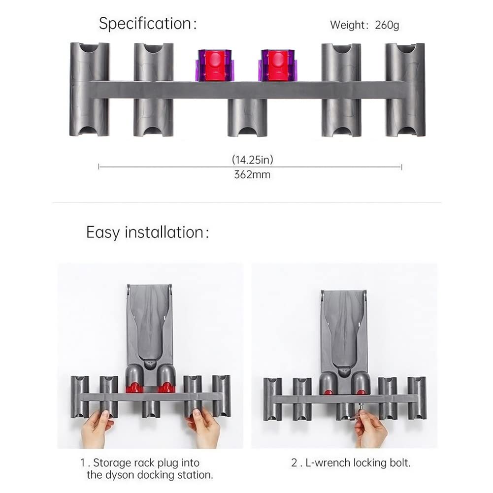 Meijunter Storage Holder Compatible with Dyson Digital Slim/V7/V7 Slim/V8/V8 Slim/V10/V11/V11 Outsize/V12/V15/Outsize Vacuum Cleaner Accessories Organiser Stand