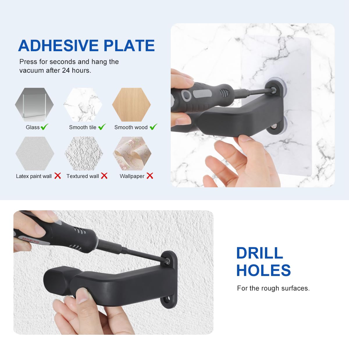 LANMU Wall Mount Holder Compatible with Shark IX141 IZ562H IZ682H IZ361H IZ462H IZ163H IZ363HT IZ483H Pet Cordless Stick Vacuum, Ultracyclone CH951 CH901 and Dyson V10 V11 V12 V15 Outsize Vacuum