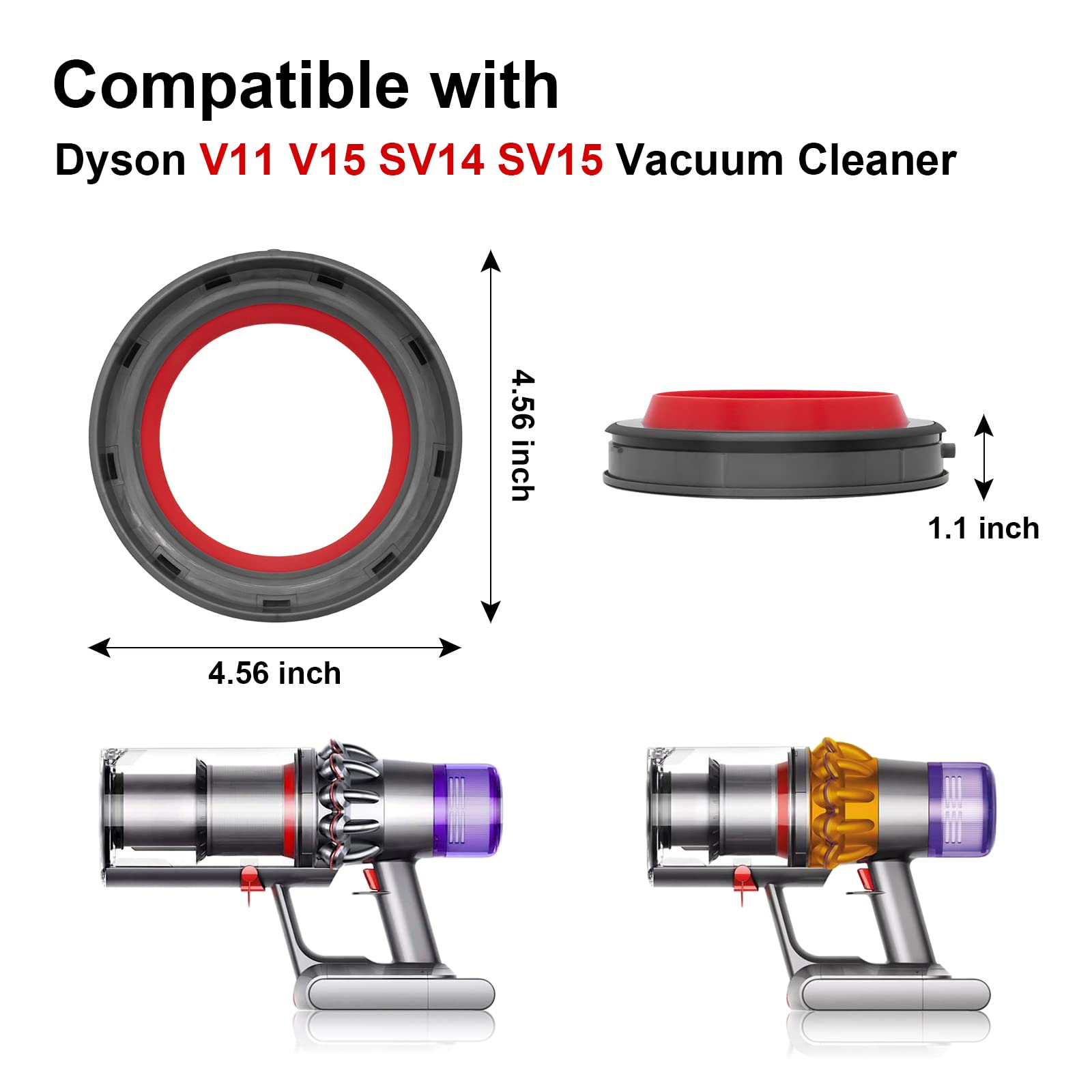 Coodss Dust Bin Top Ring Replacement for Dyson V11 V15 SV14 SV15 SV22 Vacuum Cleaner Parts Dust Bin Sealing Rings Fixed Repair Accessories