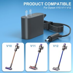 30.45V Charger for Dyson V10 V11 V12 V15 SV12 SV14 SV16 SV20 SV22 Absolute Animal Motorhead Cordless Vacuum Replacement 217160-02 Power Cord【6Ft UL Listed】 Charging Cord